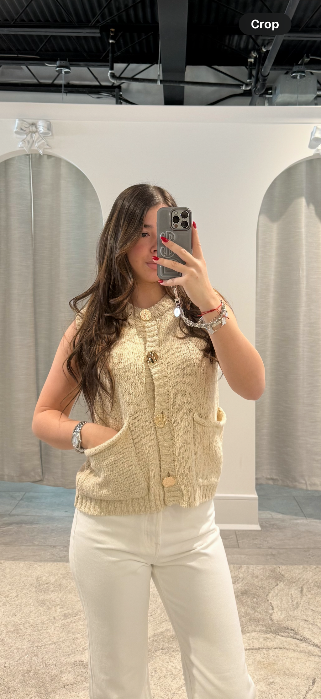 Mod Button Vest Top