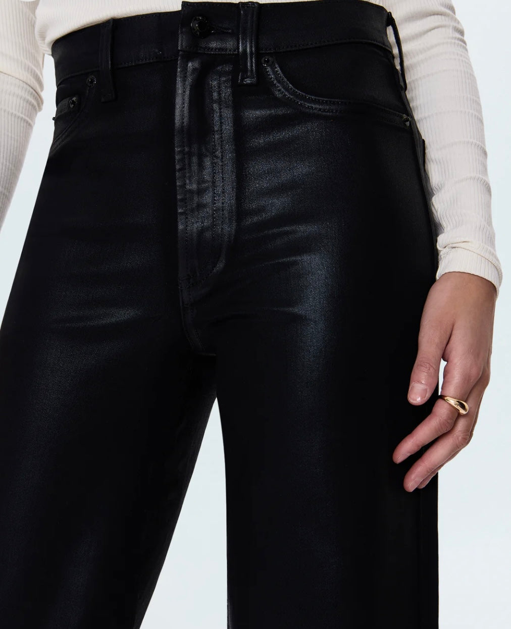 Lana Coated Wide Leg Jean