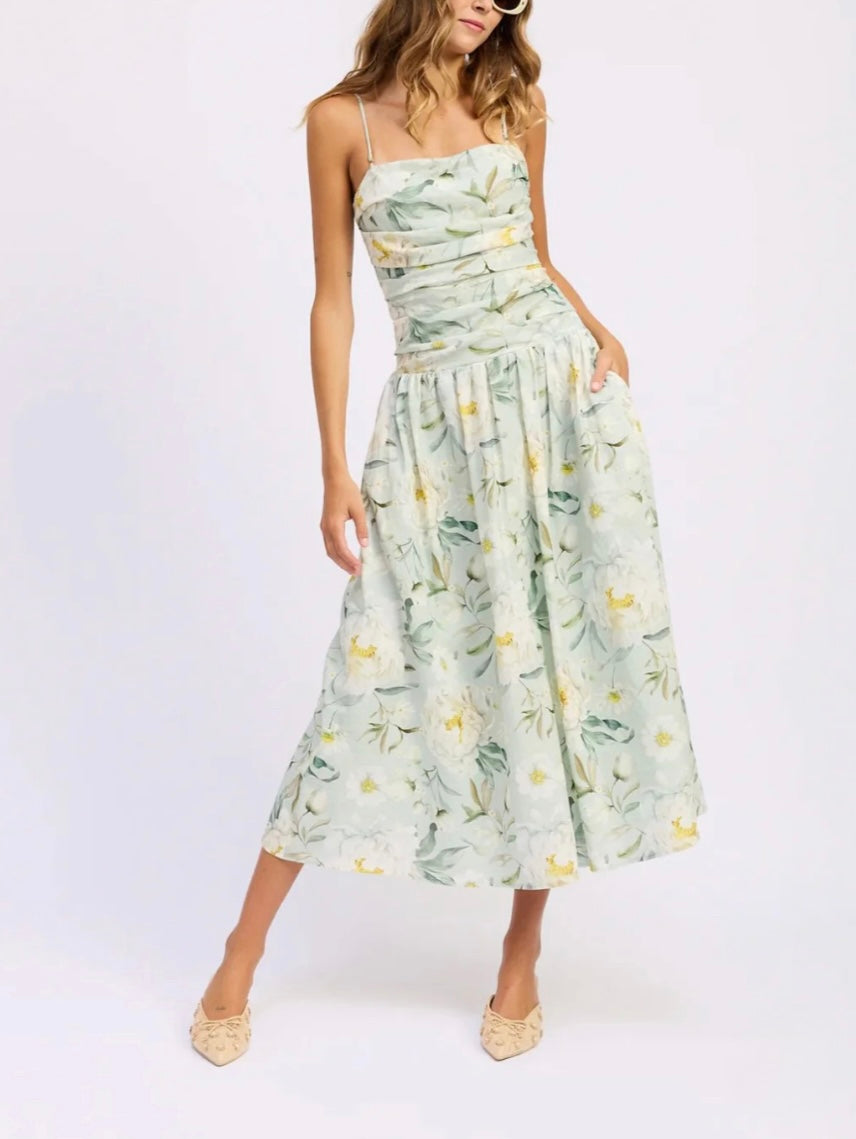 knee length dresses for ladies Loveshackfancy Marlowe Cotton Voile Midi Dress main image 0