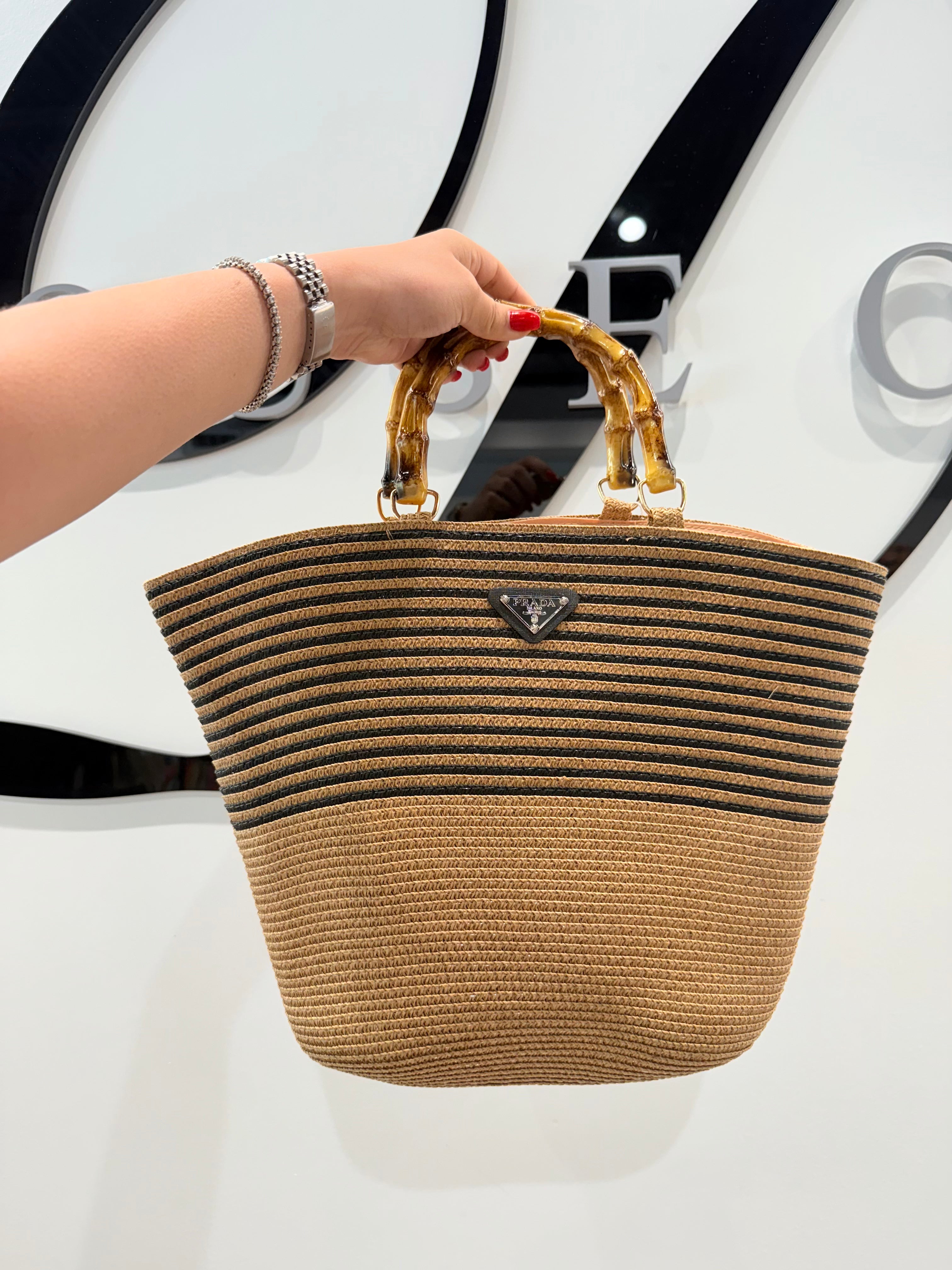 Prada Hobo Straw Tote