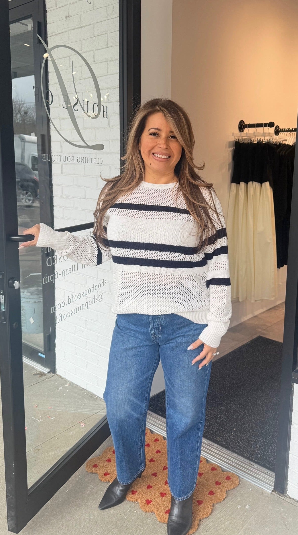 Mix Stitch Boatneck Sweater