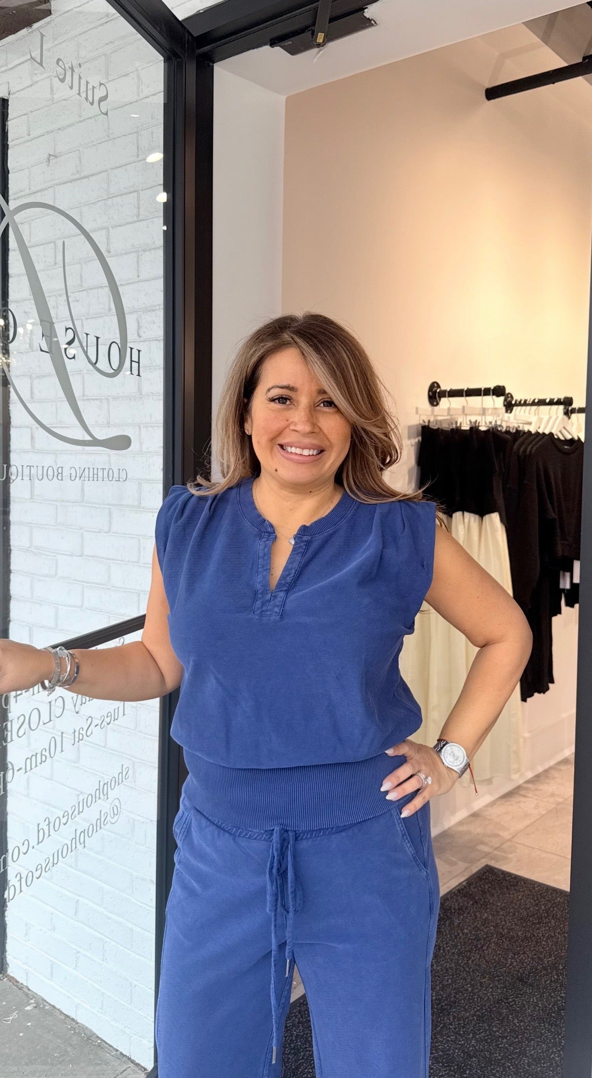 Split Neck Ribbed Tee