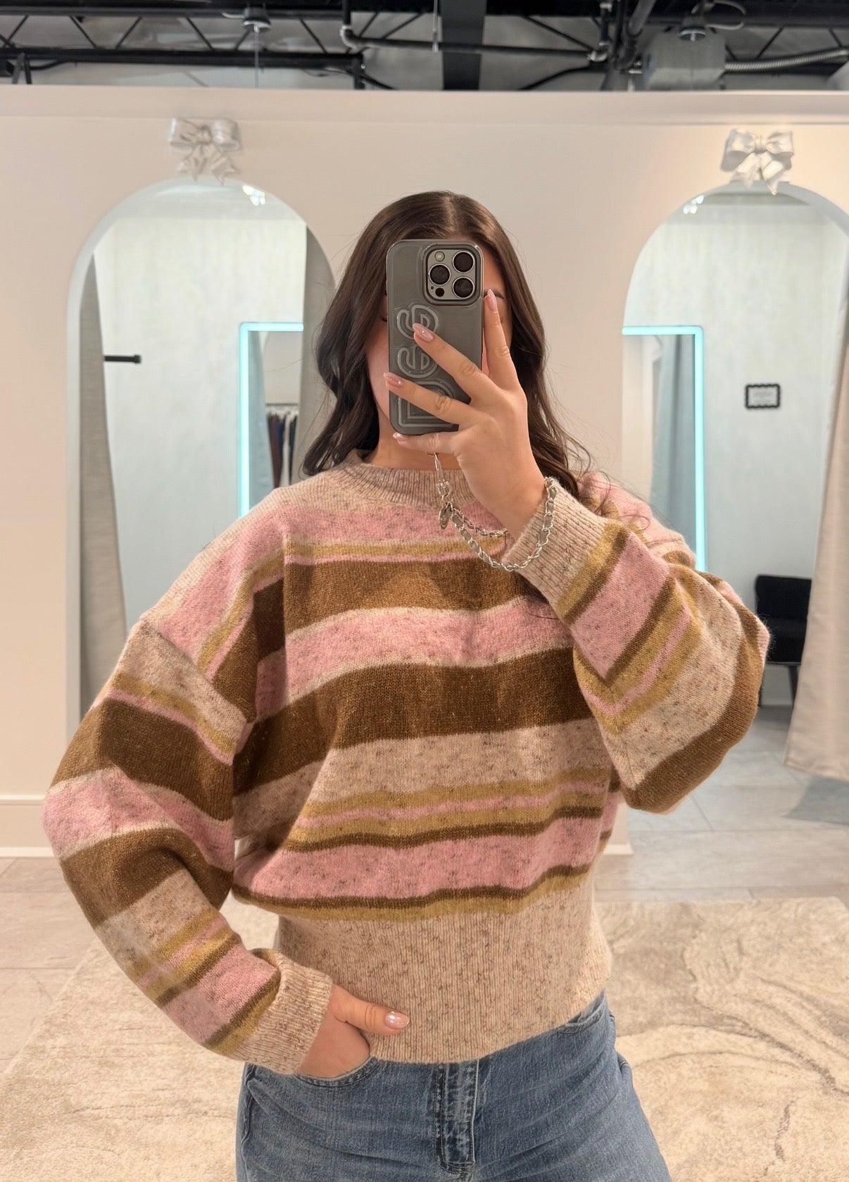 Wendy Stripe Crewneck