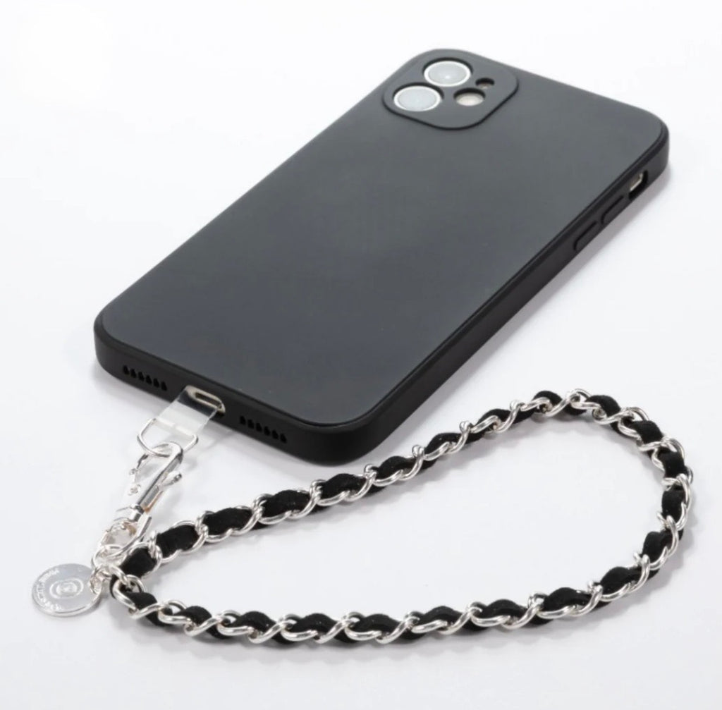 Silver black phone chain