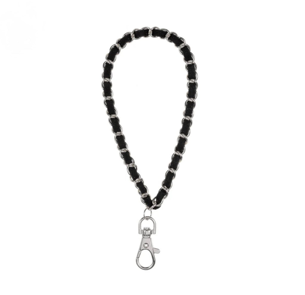 Silver black phone chain