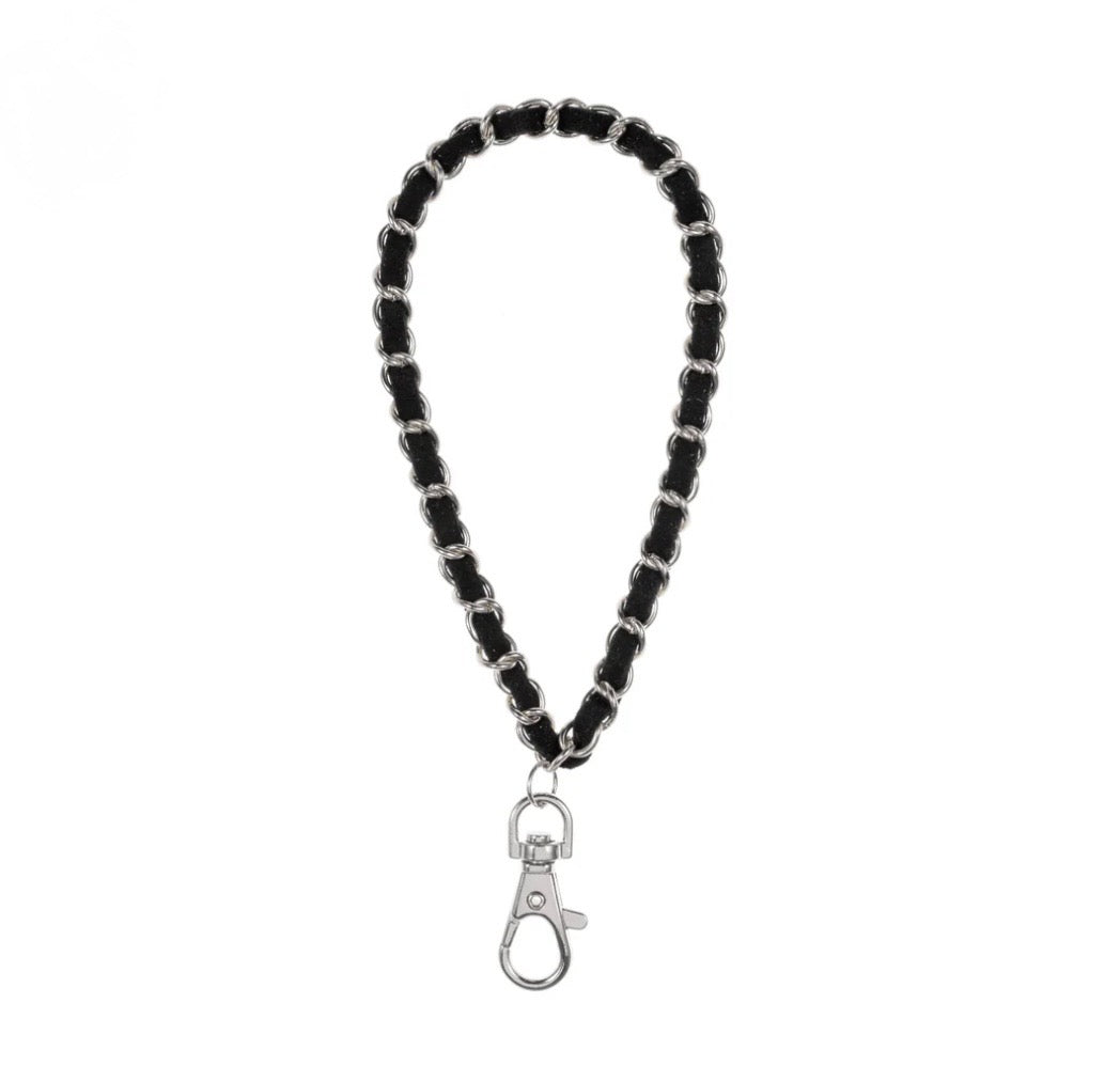 Silver black phone chain