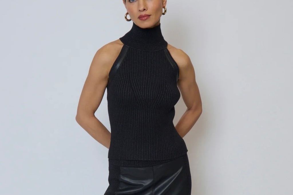 Milan Vegan Leather Sleeveless Top
