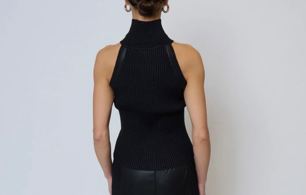 Milan Vegan Leather Sleeveless Top