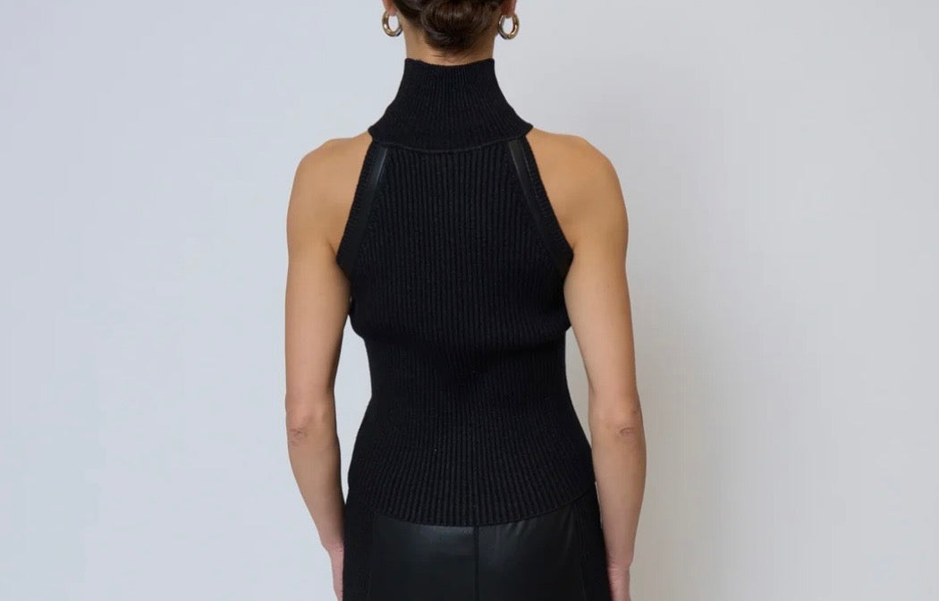 Milan Vegan Leather Sleeveless Top
