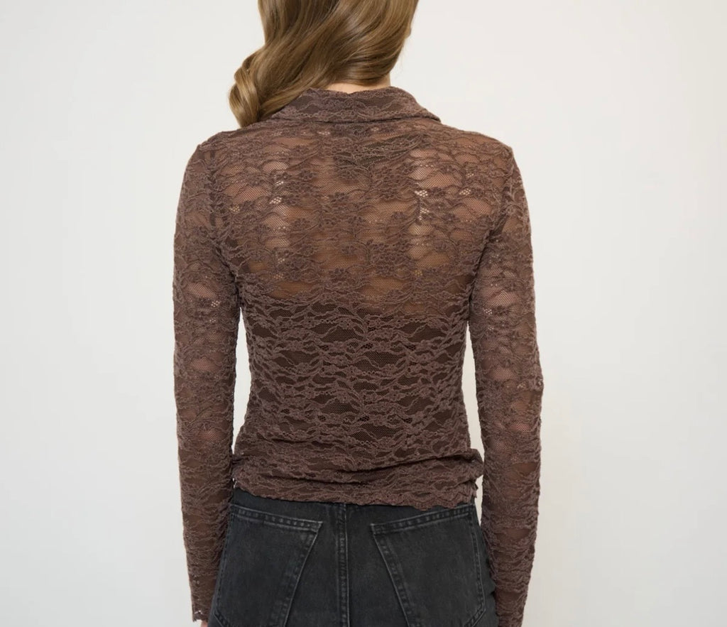 Stella Stretch Lace Buttondown