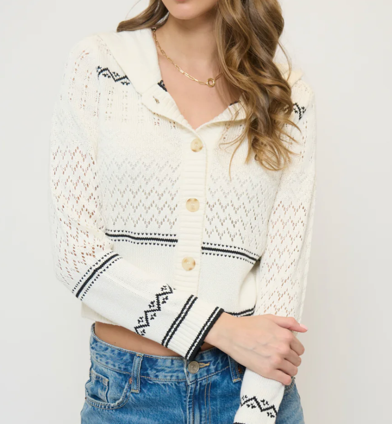 Nautical Hooded Cardi