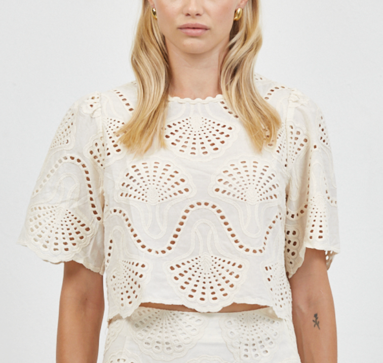 Cannes Eyelit Top