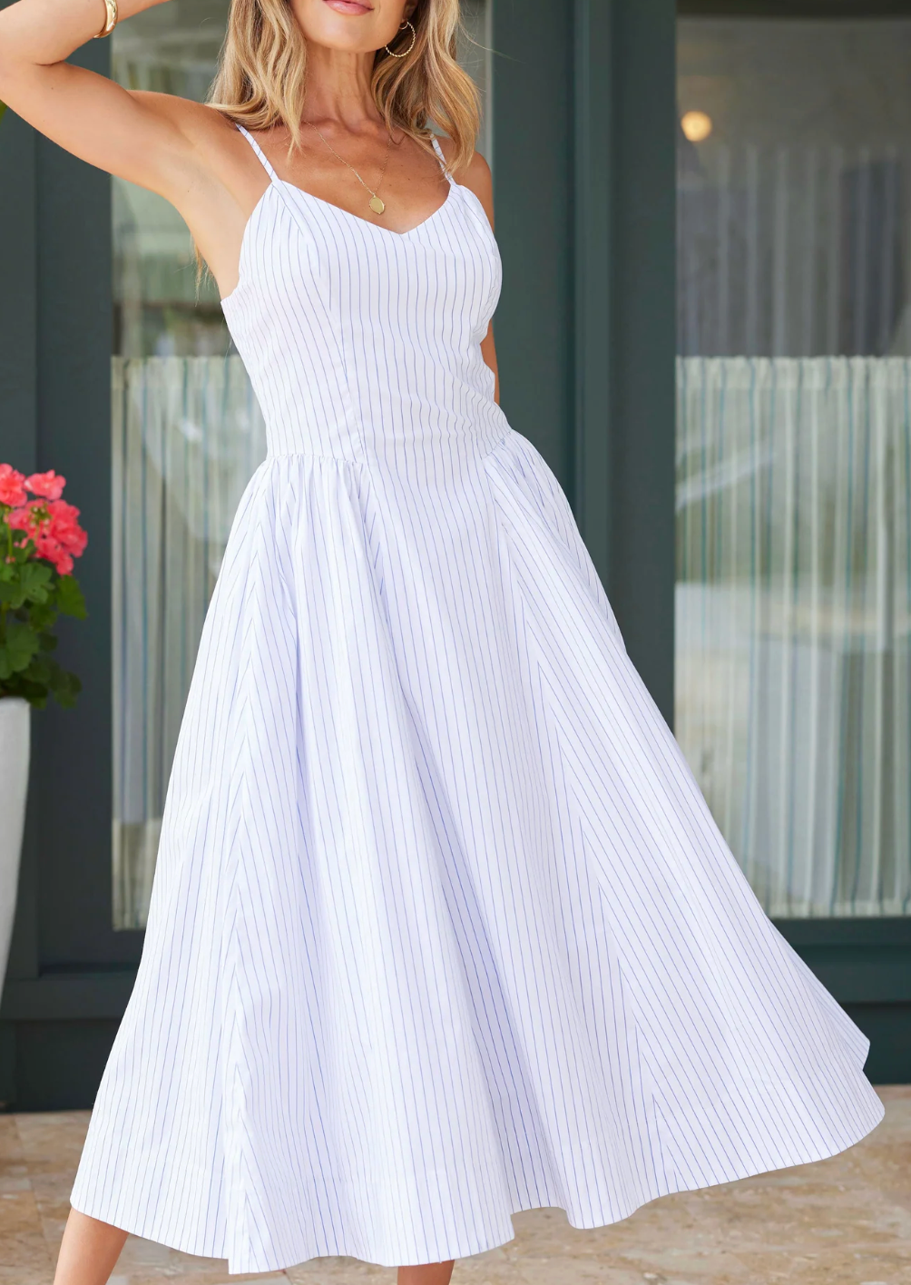 Taylor Poplin Stripe Dress