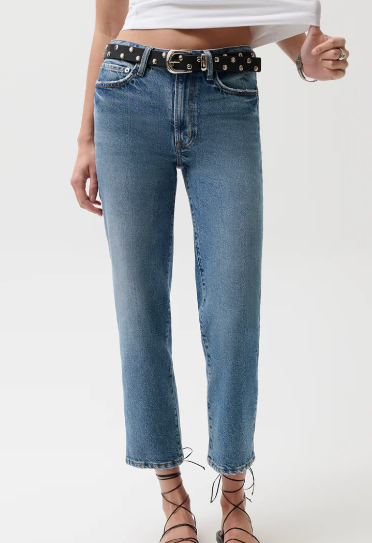 Aleks Crop Mid Rise Straight Leg