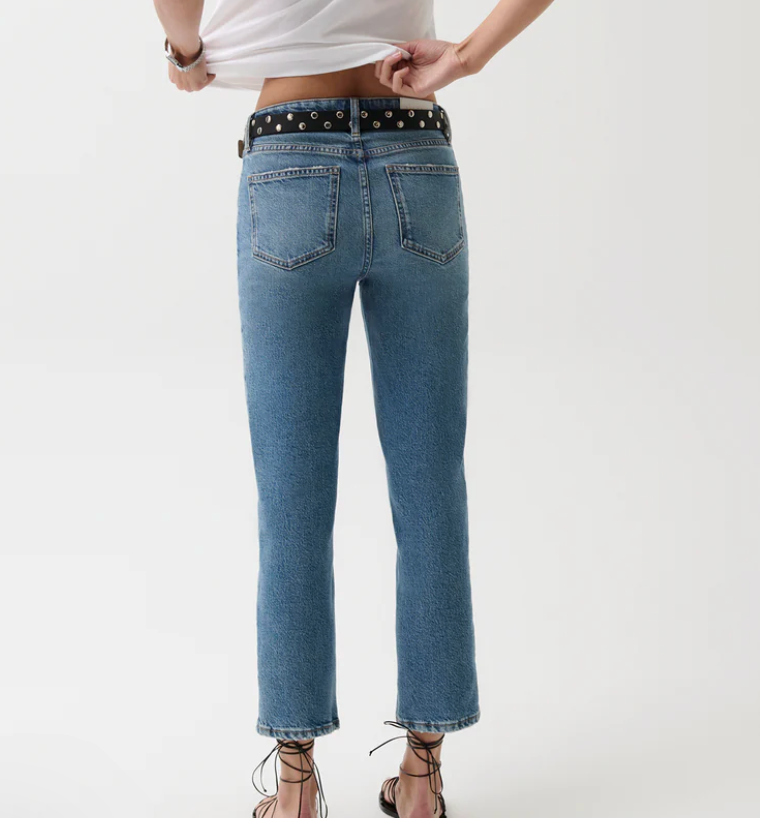 Aleks Crop Mid Rise Straight Leg