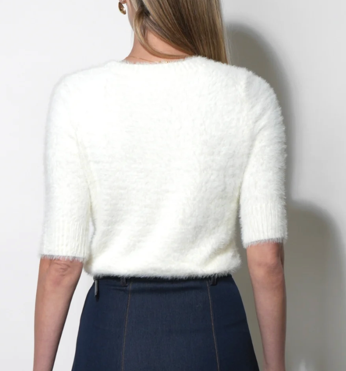 Odette Fuzzy Elbow Sleeve Top