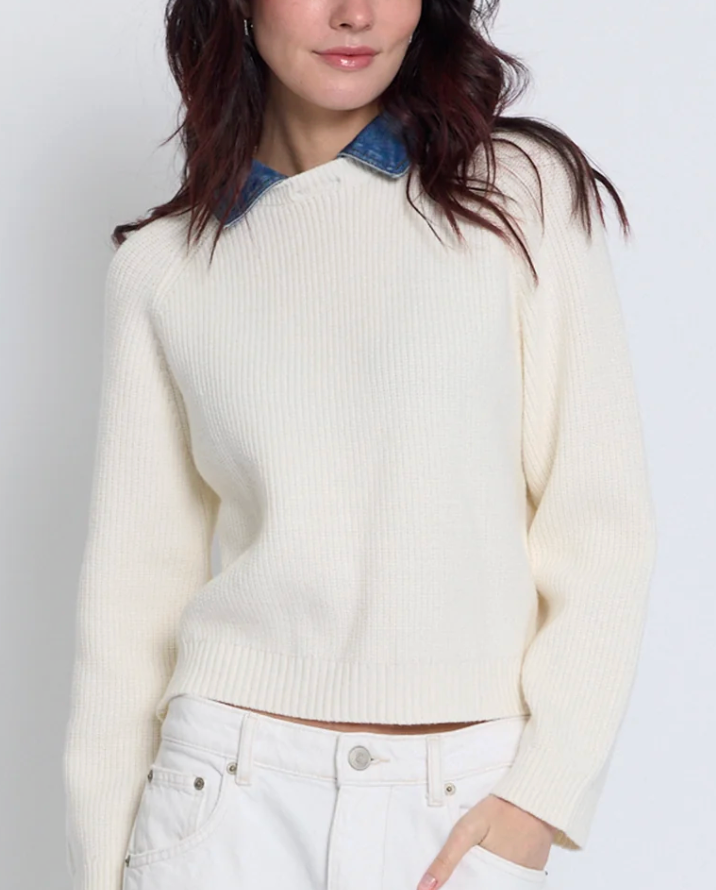 Dash Denim Collar Sweater